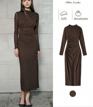 Vestido marrón elegante