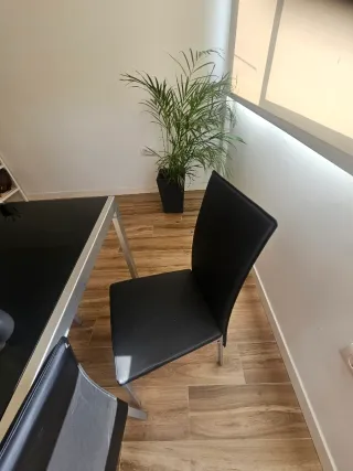 Mesa Comedor Cristal y Metal Extensible