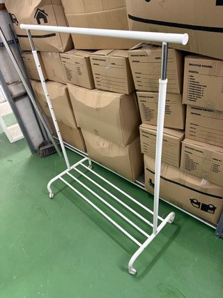 Burro perchero ajustable en altura,blanco metal