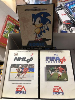 Lote Juegos Sega Mega Drive: Sonic, NHL 96, FIFA96