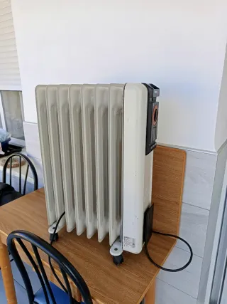 Radiador eléctrico de aceite blanco y negro