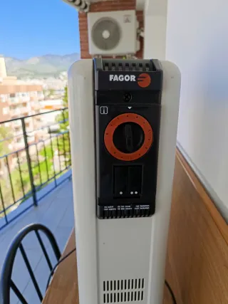 Radiador eléctrico de aceite blanco y negro