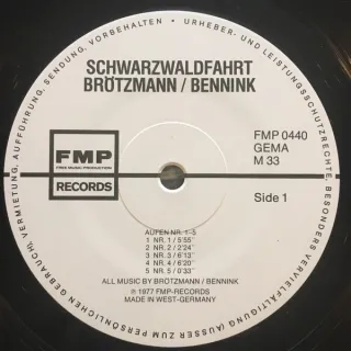 LP Brötzmann / Bennink Schwarzwaldfahrt 1977