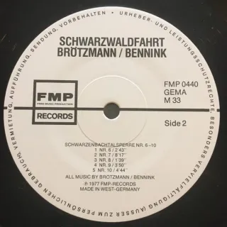 LP Brötzmann / Bennink Schwarzwaldfahrt 1977