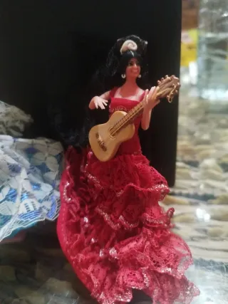 Muñeca Marin Flamenca Guitarra Abanico