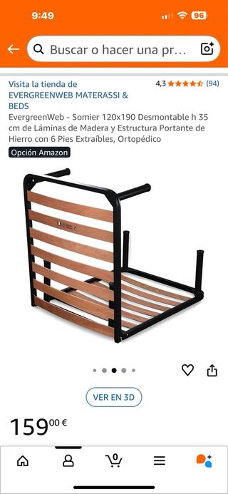 Somier Plegable EvergreenWeb 120x190