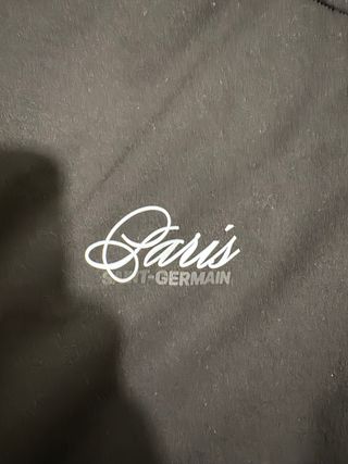 Sudadera PSG Negra con Detalles Blancos