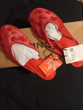 Sandalias Mango Rojas Talla 37
