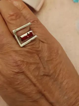 Anillo plata diseño geométrico