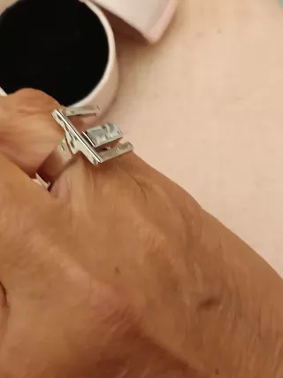 Anillo plata diseño geométrico