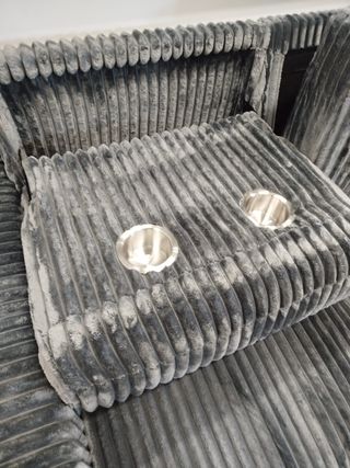 Chaise Longe + portavasos, terciopelo acanalado