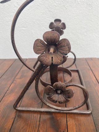 Portabottiglie ferro vintage fiori