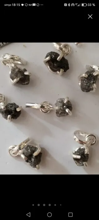 Colgante Diamante Bruto, plata de ley