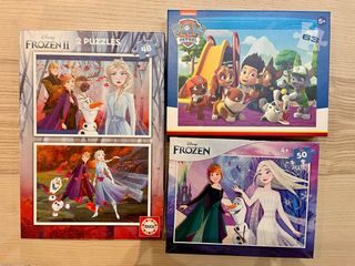 Pack 3 Puzzles Frozen y Paw Patrol