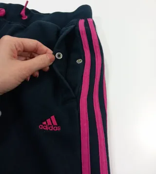 Pantalón Deportivo Adidas Negro y Rosa