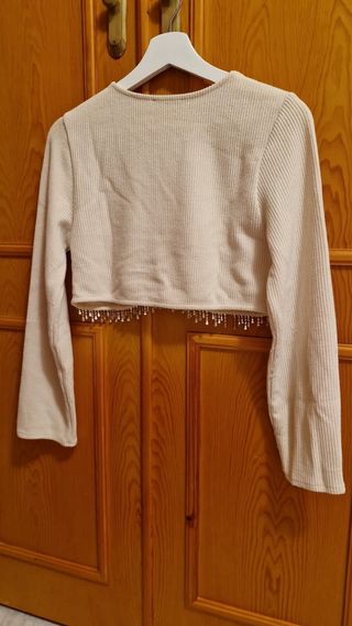 Jersey Zara corto con brillantes
