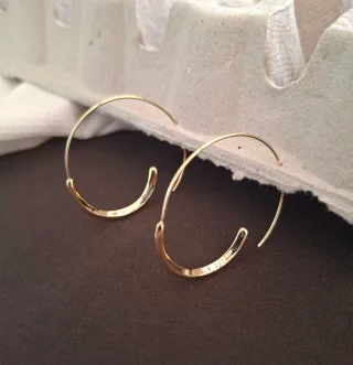 Pendientes plata, baño Oro 18k.