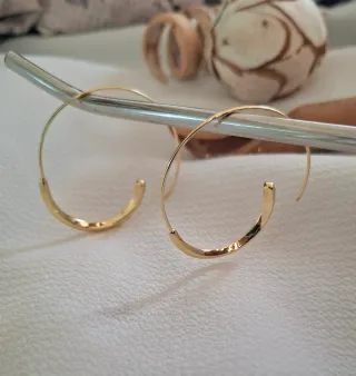 Pendientes plata, baño Oro 18k.