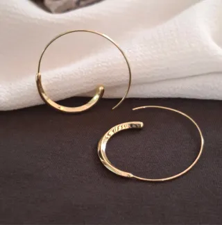 Pendientes plata, baño Oro 18k.