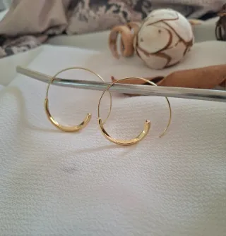 Pendientes plata, baño Oro 18k.