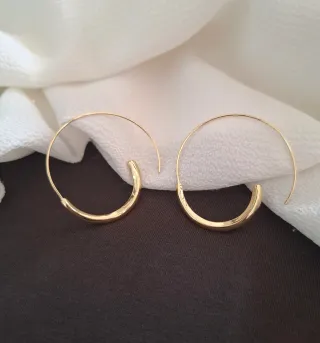 Pendientes plata, baño Oro 18k.