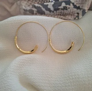 Pendientes plata, baño Oro 18k.