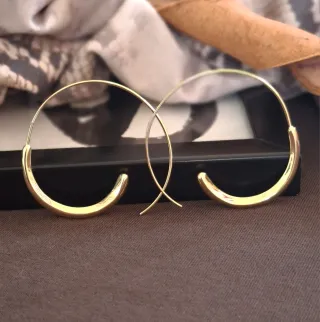 Pendientes plata, baño Oro 18k.