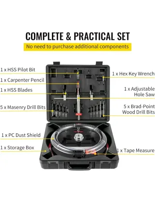 VEVOR Kit Sierra Perforadora Cortador Círculos