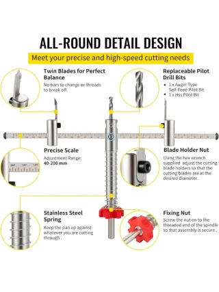 VEVOR Kit Sierra Perforadora Cortador Círculos