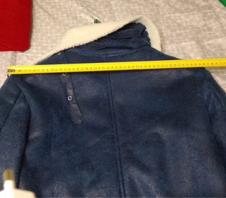 Giacca blu collo lana