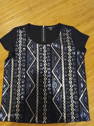 Camiseta manga corta lentejuelas