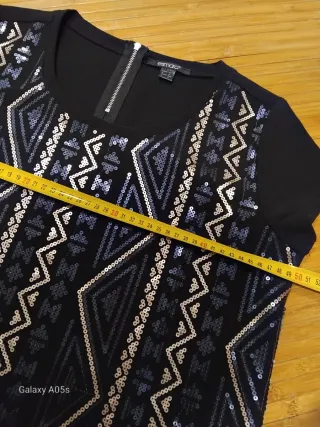 Camiseta manga corta lentejuelas