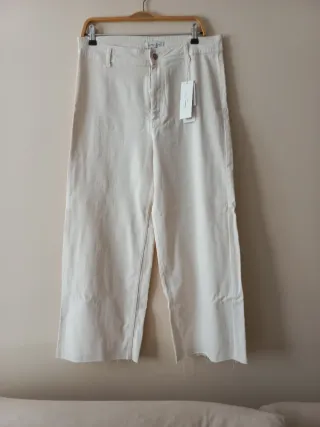 Pantalones algodón loneta blancos NUEVOS