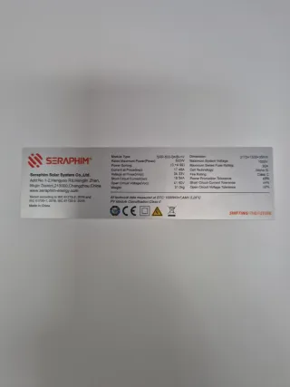 5 Paneles Solares Seraphim 600W