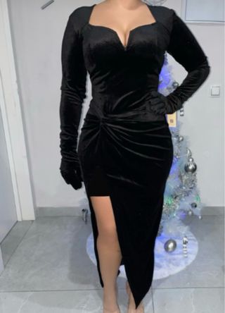 Vestido de fiesta negro largo