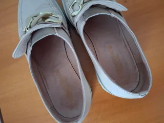 Mocassini donna pelle beige oro n.37