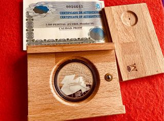 1000 PESETAS. PLATA. MUNDIAL 98. FNMT. NUMERADA.