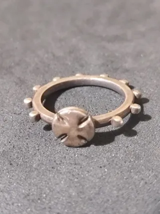 Anillo Decenario de Plata Cruz