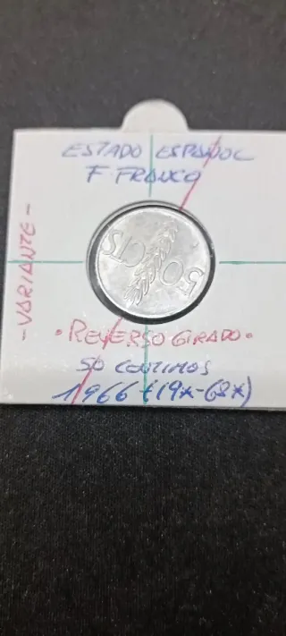 Moneda 50 Céntimos Franco 1966 Variante