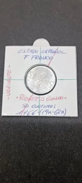 Moneda 50 Céntimos Franco 1966 Variante
