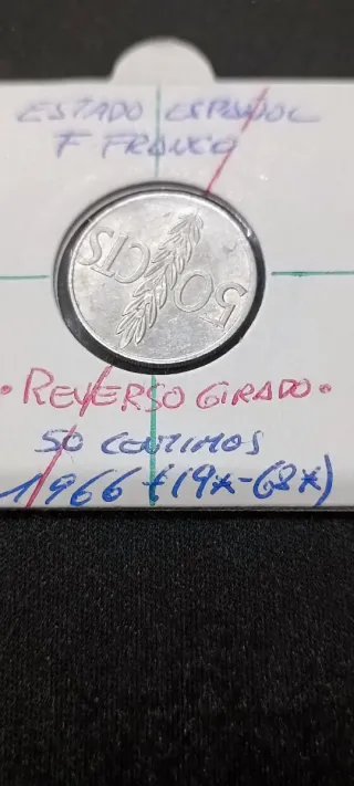 Moneda 50 Céntimos Franco 1966 Variante