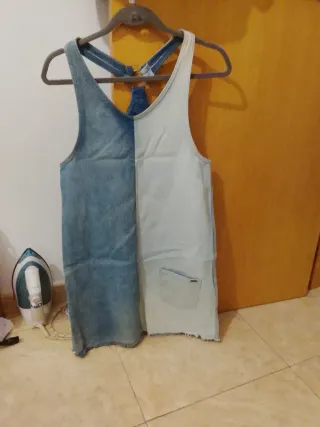 Vestido de verano vaquero bicolor