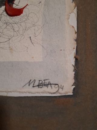 Pintura Collage Manuel Bea 1994