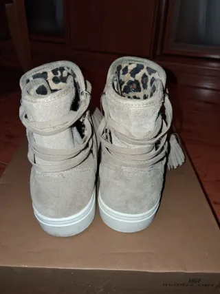 Botines Beige con Flecos y Leopardo