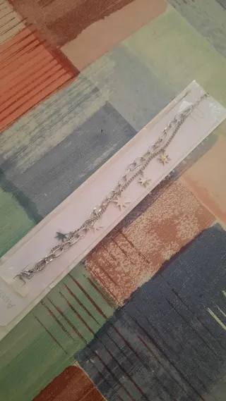 Pulsera doble cadena con estrellas nueva