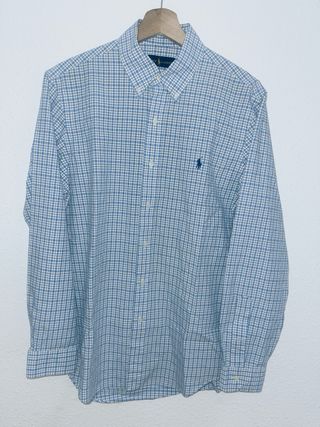 Camisa Polo Ralph Lauren cuadros azul y blanco