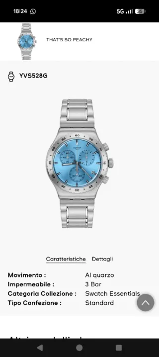 Orologio Swatch Chronograph Blu