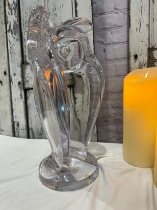 Búho de cristal transparente