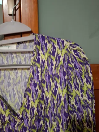 Camisa Mosniqui Morado y Verde