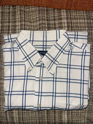 Camisa Burberry Cuadros Azul y Blanco